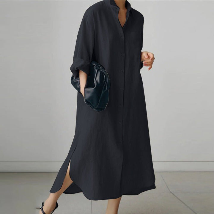 Oversized Linen Shirt Dress – Effortless & Breathable