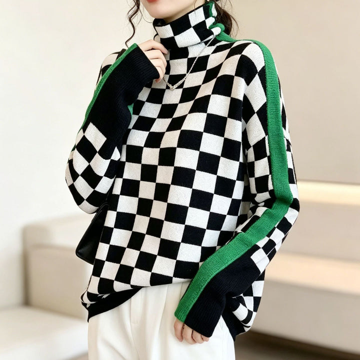 Women's Herringbone High-Neck Pullover