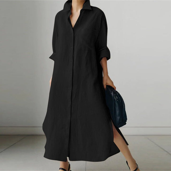 Oversized Linen Shirt Dress – Effortless & Breathable