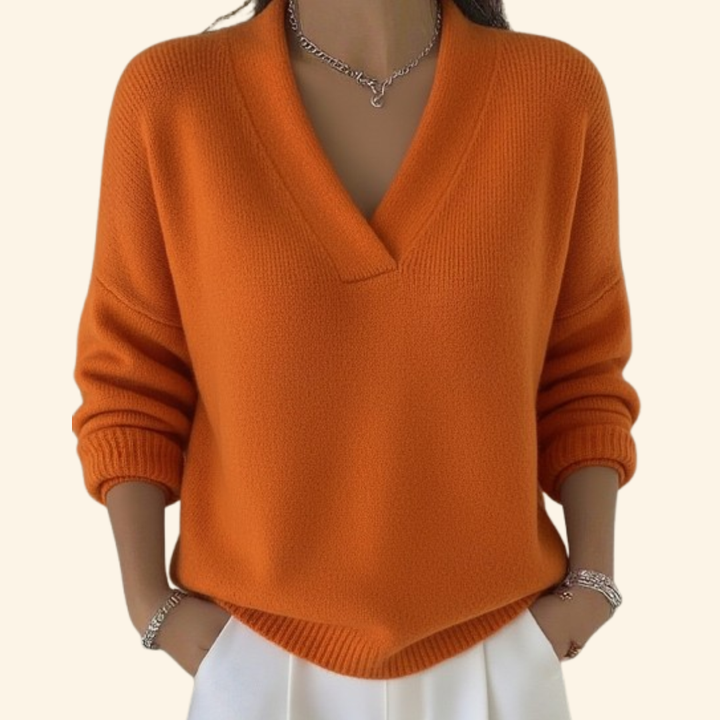 Women's Relaxed V-Neck Knit Jumper