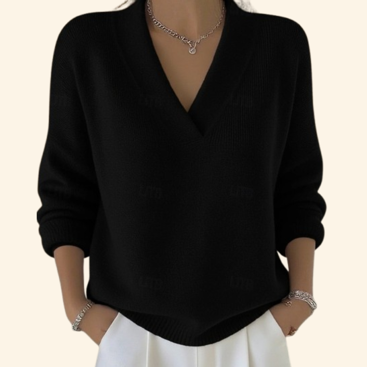 Women's Relaxed V-Neck Knit Jumper