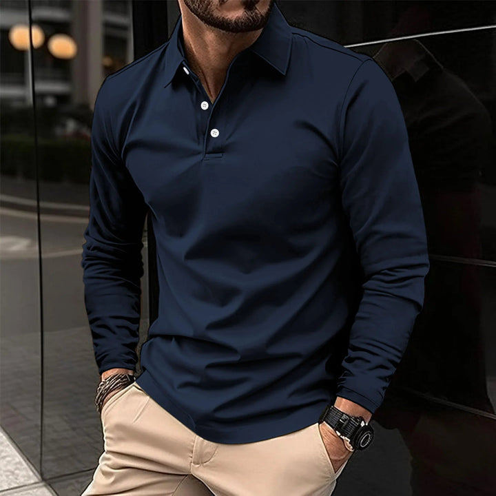 Long Sleeve Polo with Classic Collar