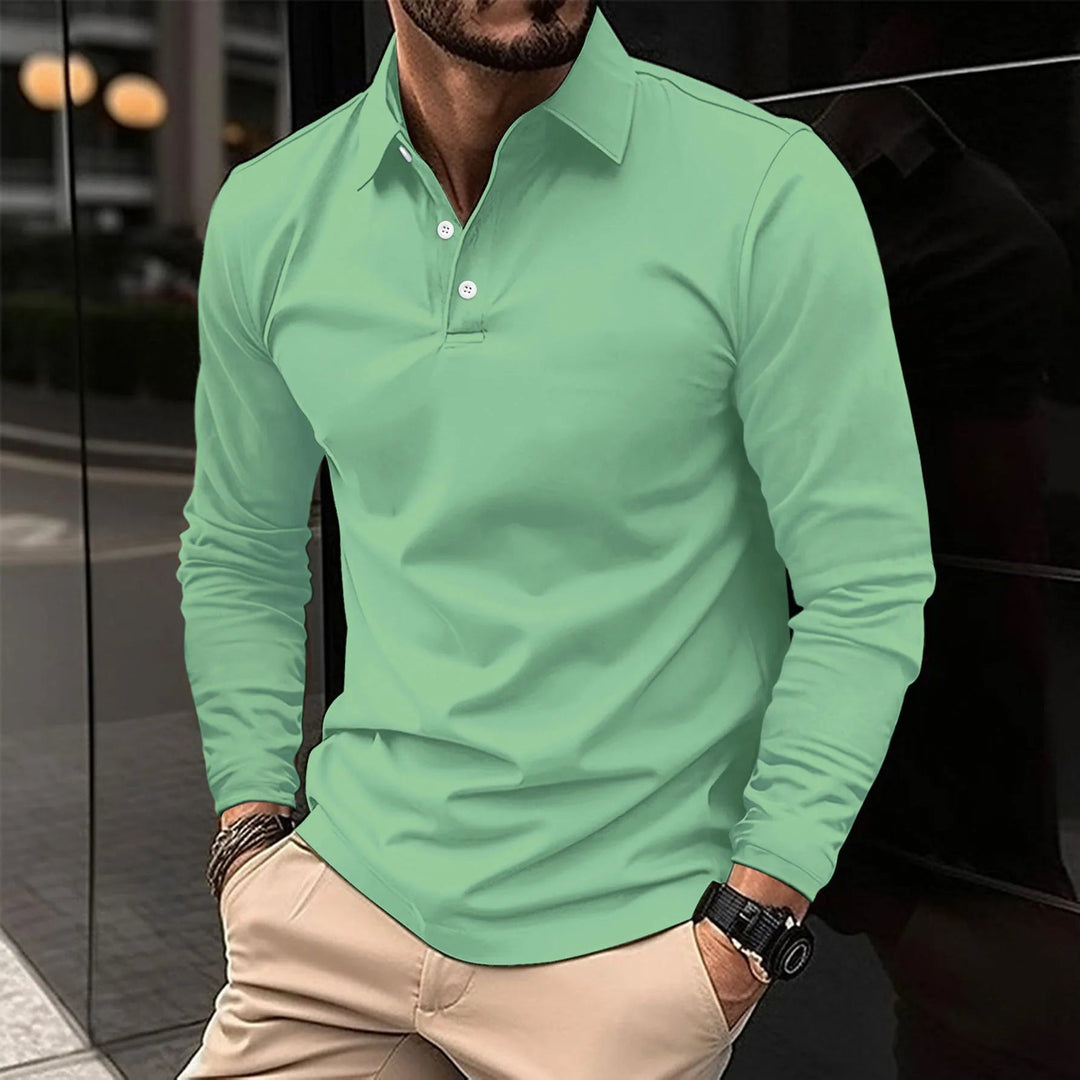 Long Sleeve Polo with Classic Collar