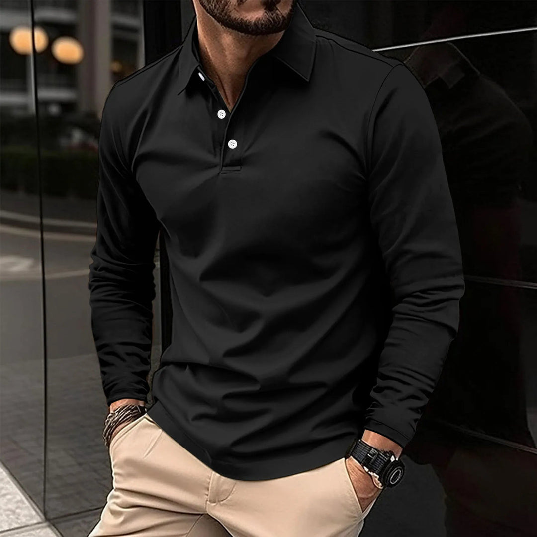 Long Sleeve Polo with Classic Collar