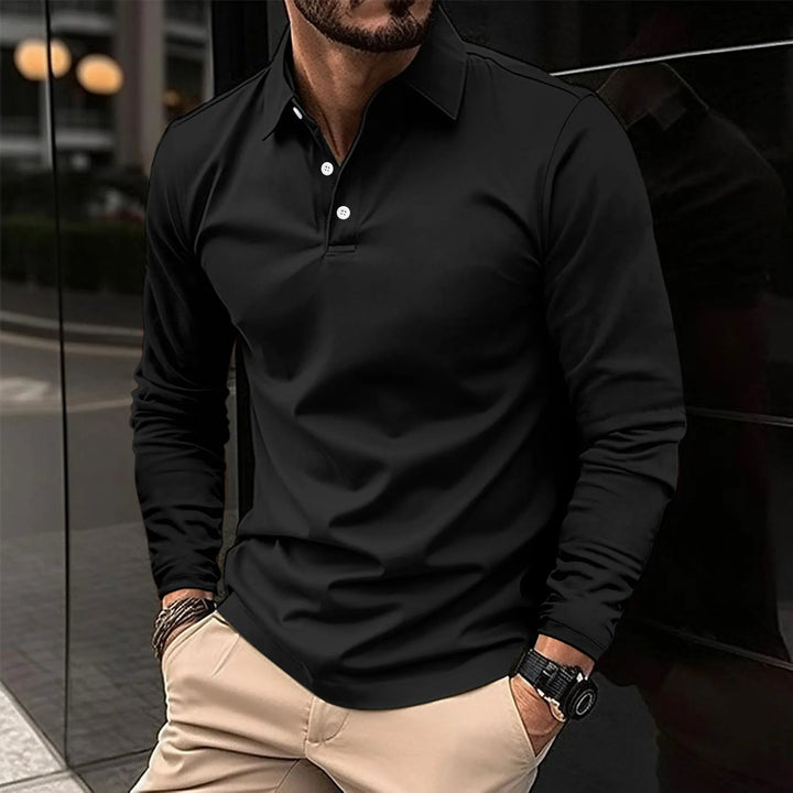Long Sleeve Polo with Classic Collar