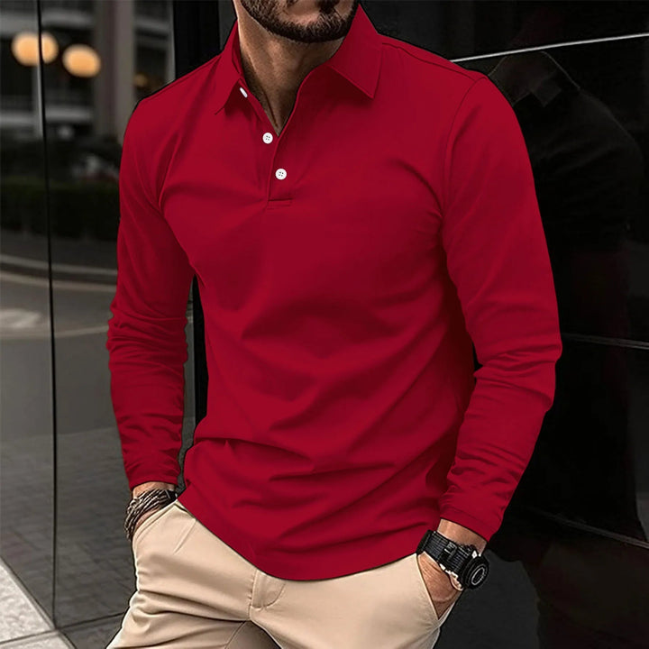 Long Sleeve Polo with Classic Collar