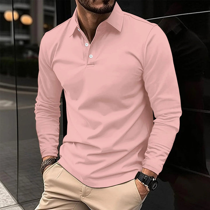 Long Sleeve Polo with Classic Collar