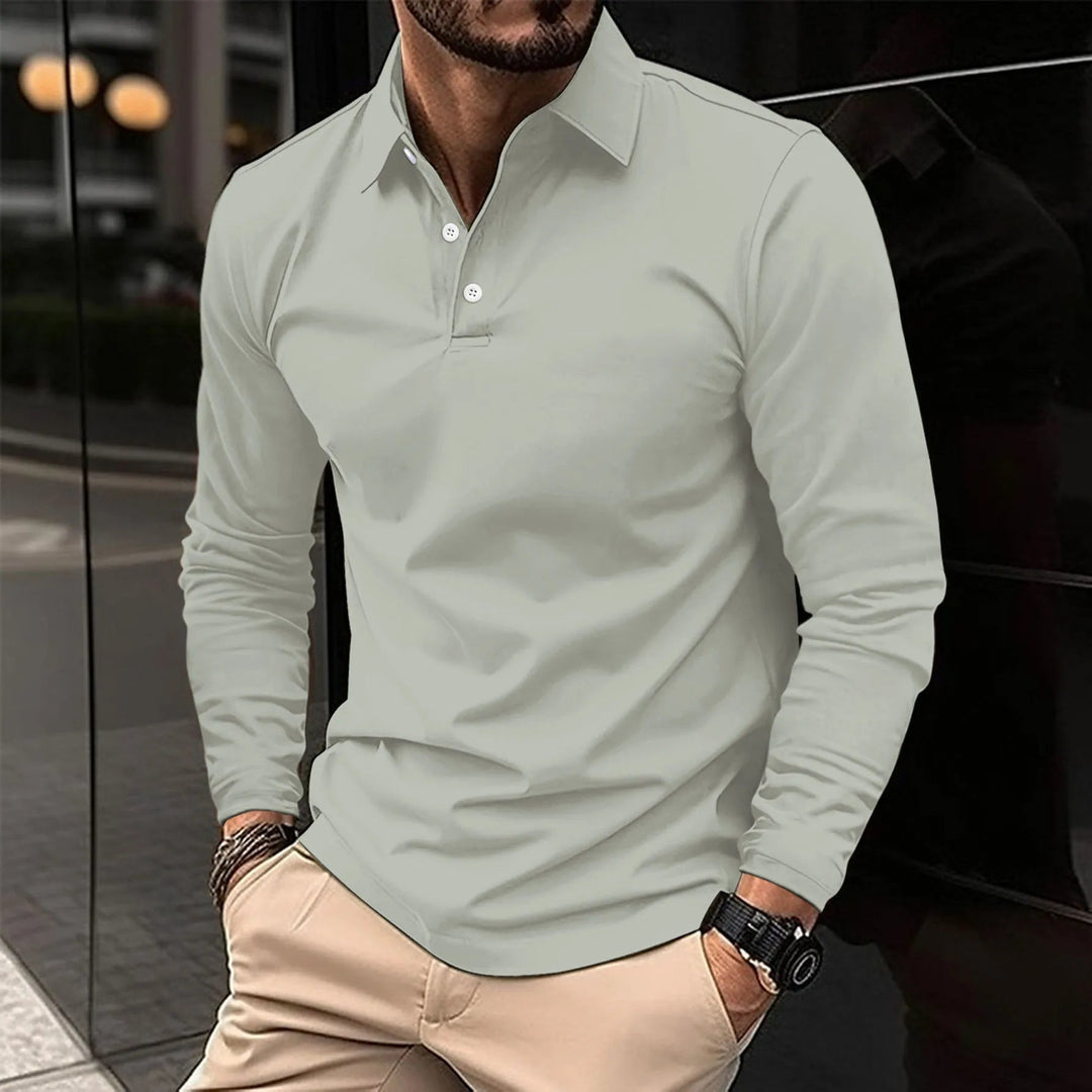 Long Sleeve Polo with Classic Collar