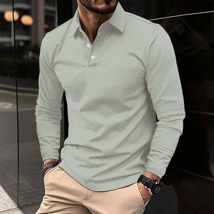 Long Sleeve Polo with Classic Collar