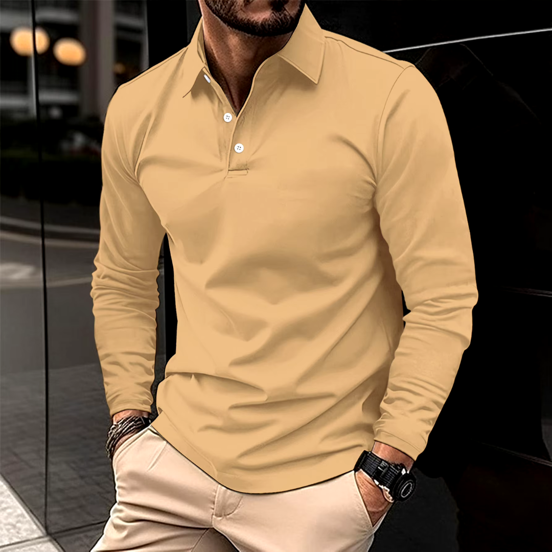 Long Sleeve Polo with Classic Collar