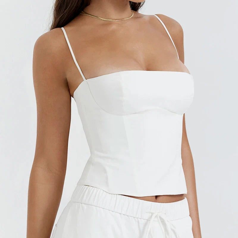 Chic Strappy Cami Bustier Top