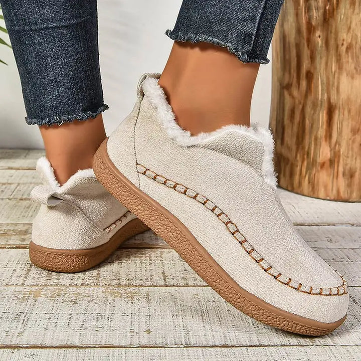 Women's Shearling-Lined Suede-Look Ankle Boots