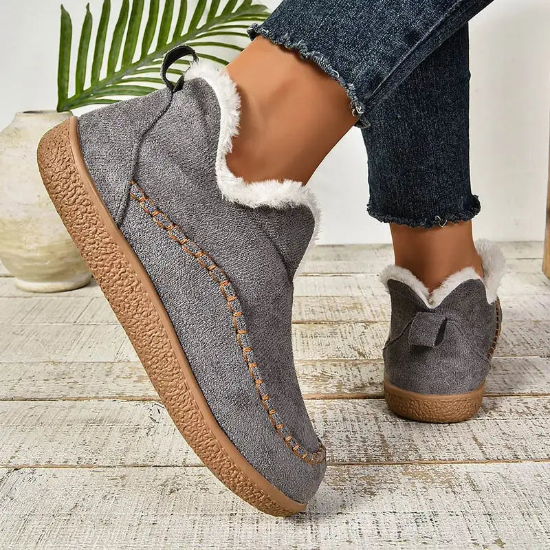 Women's Shearling-Lined Suede-Look Ankle Boots