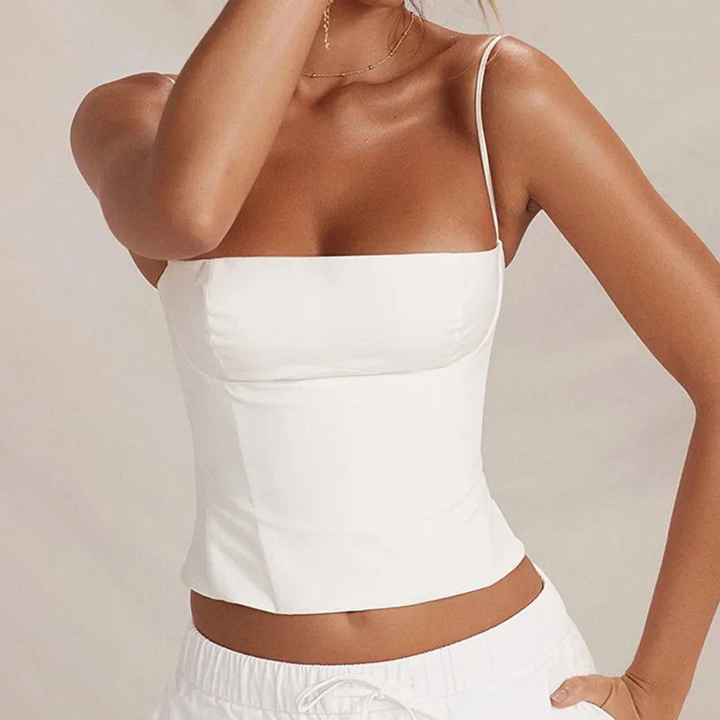 Chic Strappy Cami Bustier Top