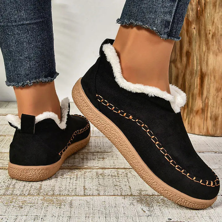 Women's Shearling-Lined Suede-Look Ankle Boots
