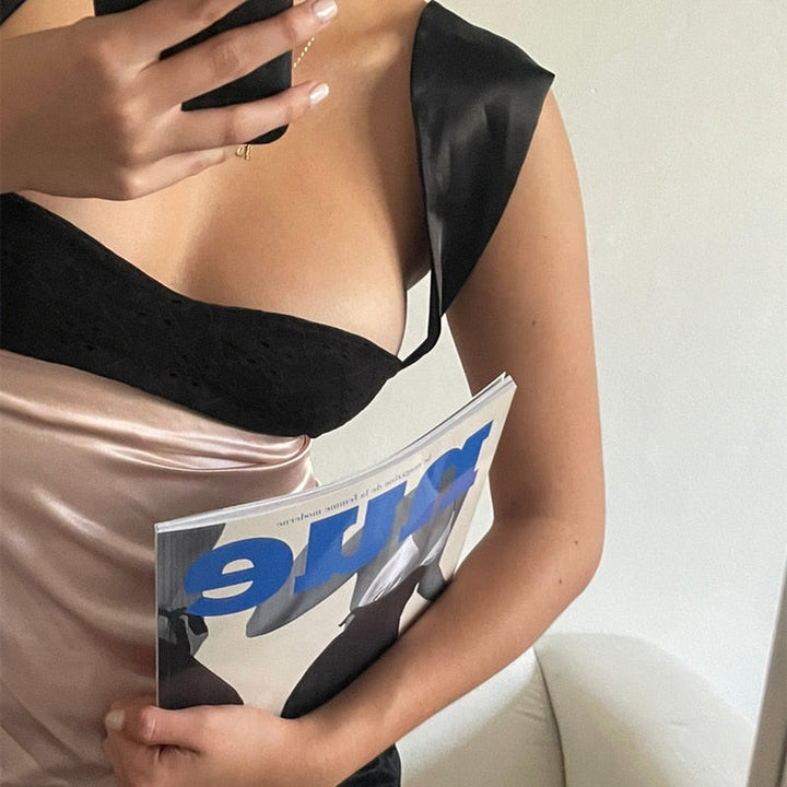 Chic Satin Cropped Vest Top