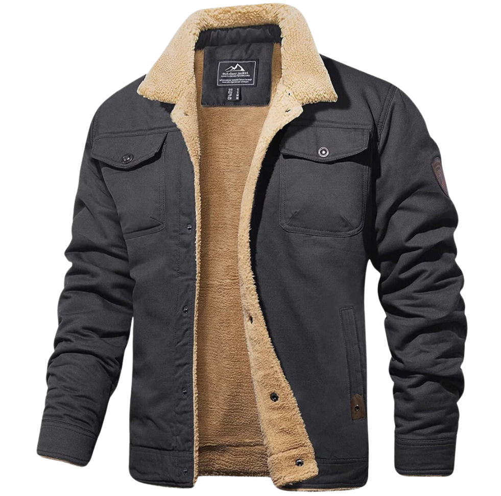 Men's Sherpa-Collar Fleece Jacket