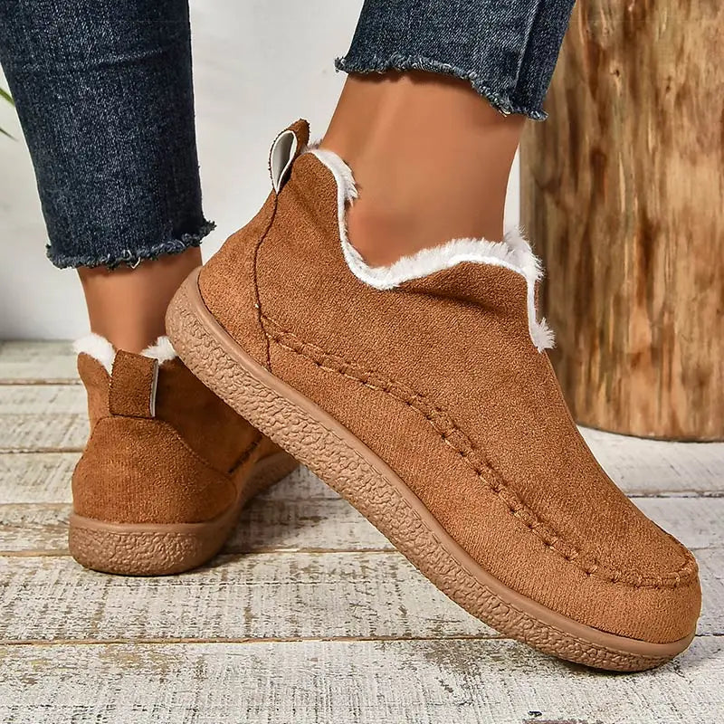 Women's Shearling-Lined Suede-Look Ankle Boots
