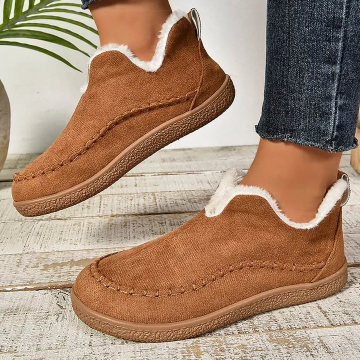Women's Shearling-Lined Suede-Look Ankle Boots