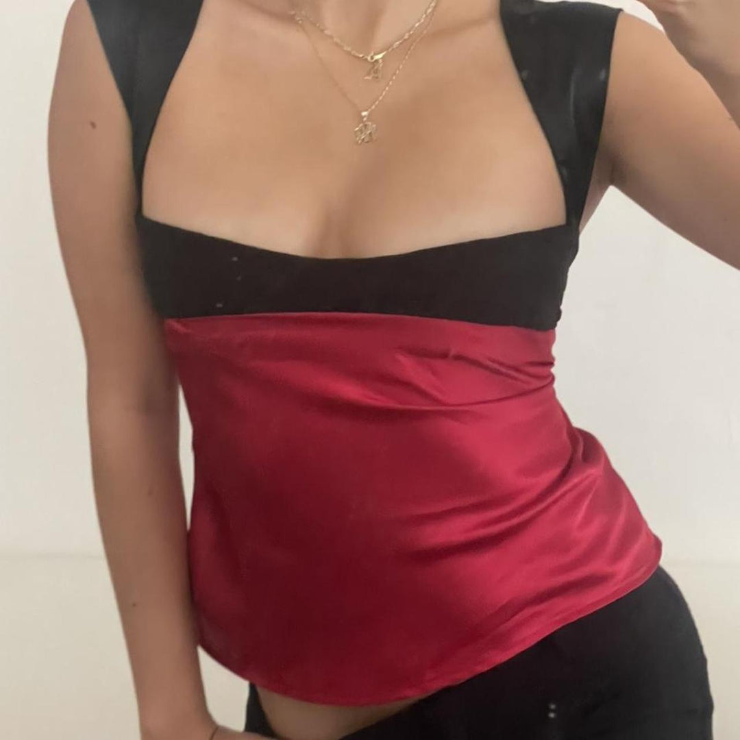 Chic Satin Cropped Vest Top