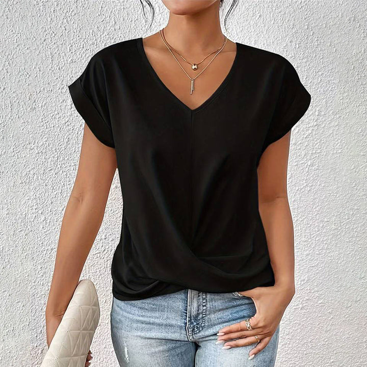 Casual Top with Draped Front for Women
