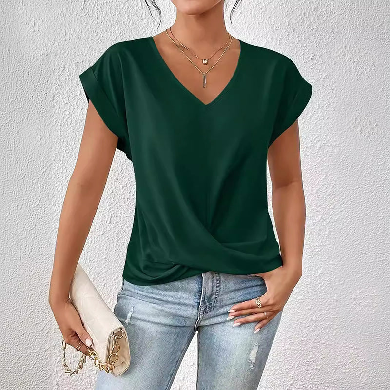 Casual Top with Draped Front for Women