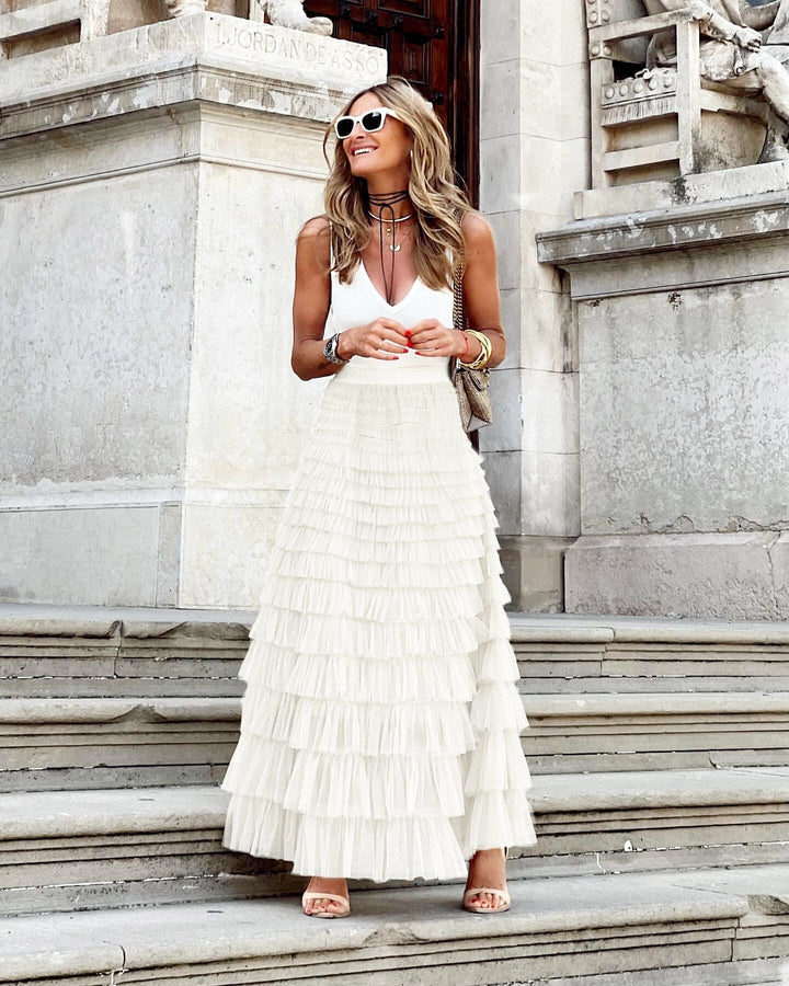 Theresa Layered Tulle Midi Skirt