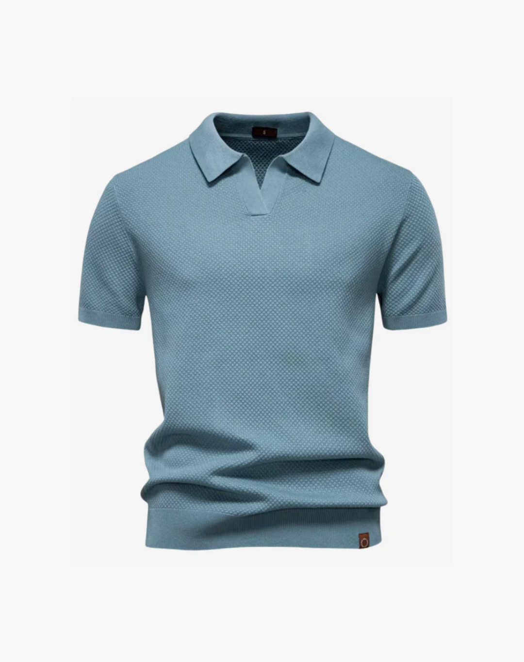 Open-Collar Pointelle Knit Polo