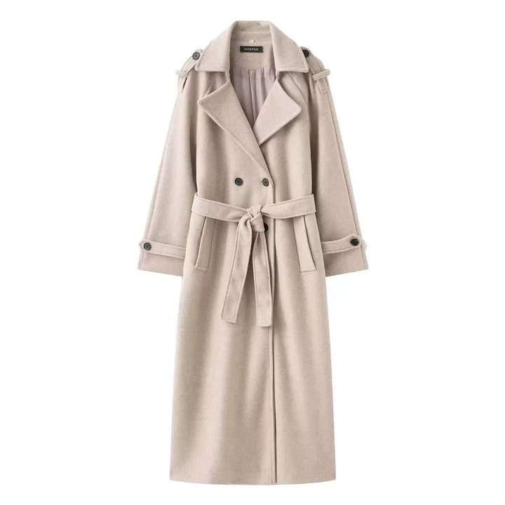 Women's Wool-Effect Double-Breasted Trench Coat