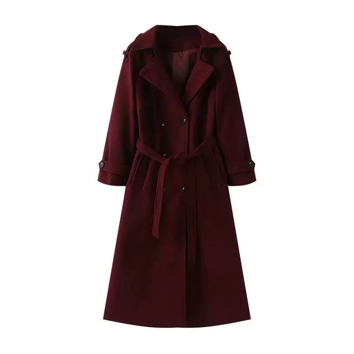 Women's Wool-Effect Double-Breasted Trench Coat