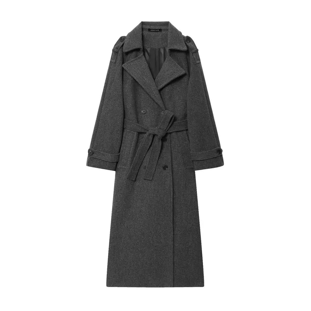 Women's Wool-Effect Double-Breasted Trench Coat