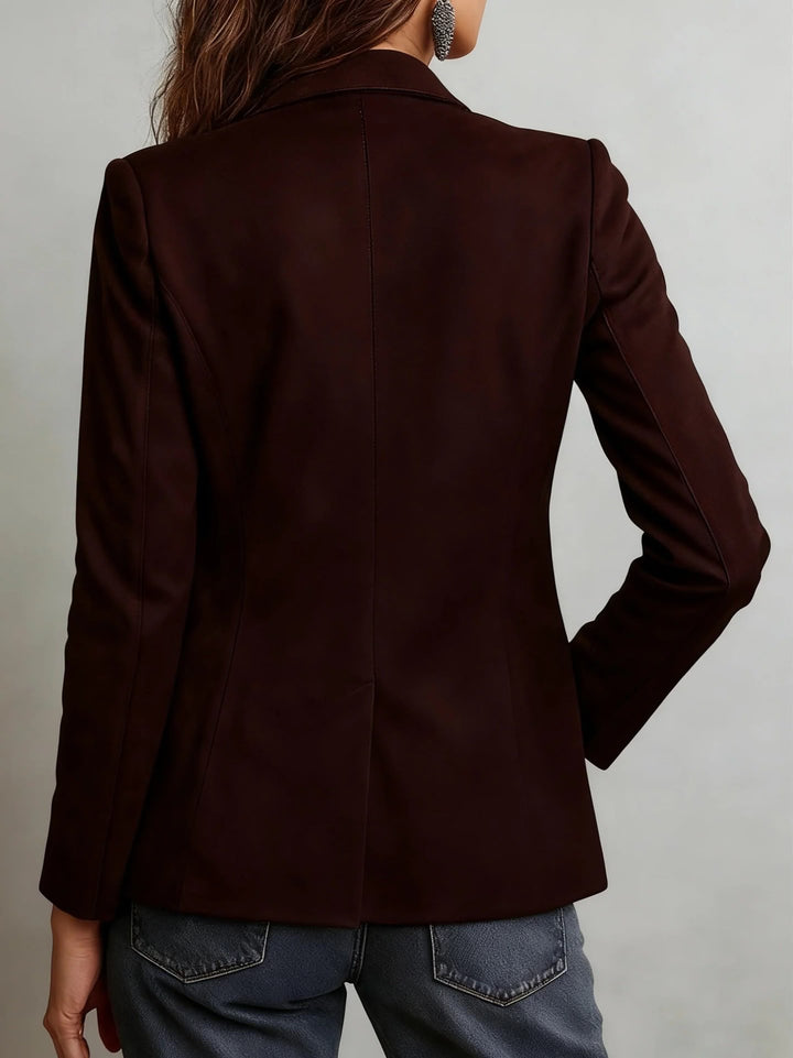 Women's Suede Patch Pocket Blazer