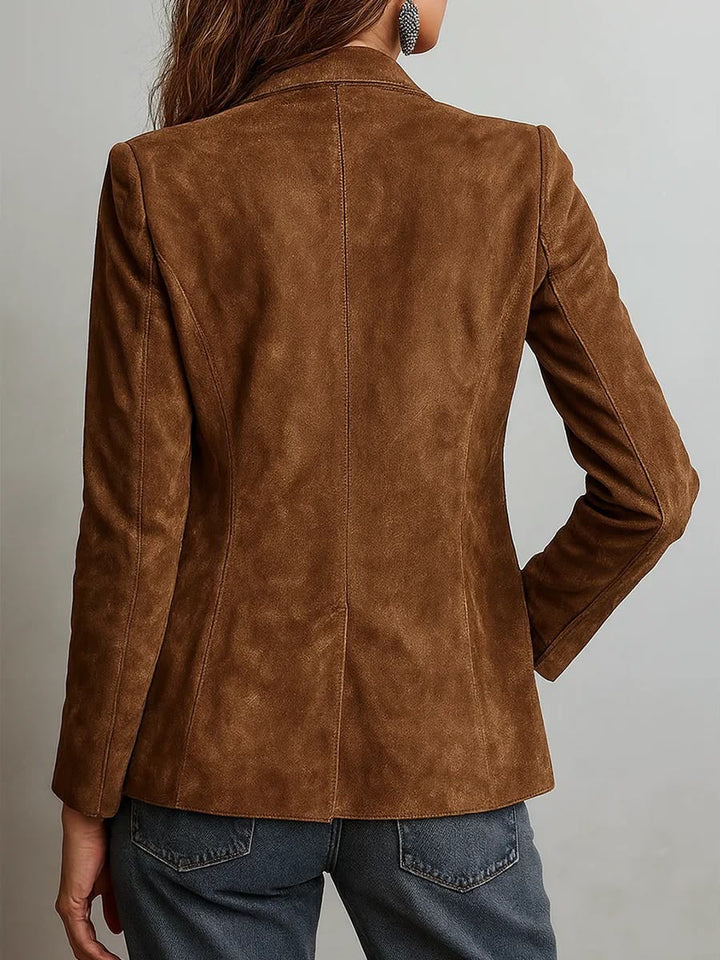 Women's Suede Patch Pocket Blazer