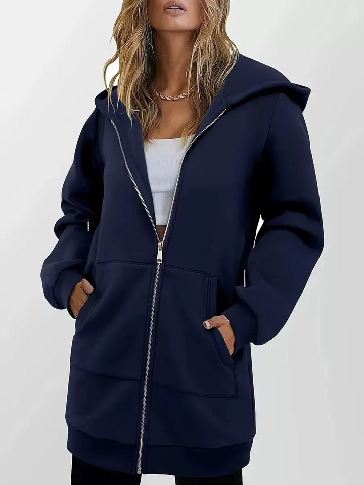 Women's Longline Hooded Zip Jacket