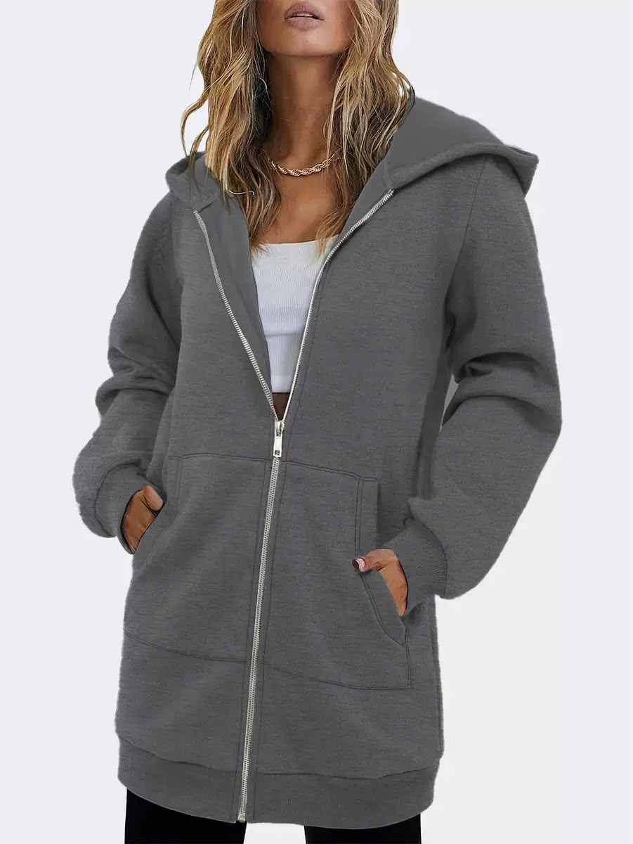Women's Longline Hooded Zip Jacket