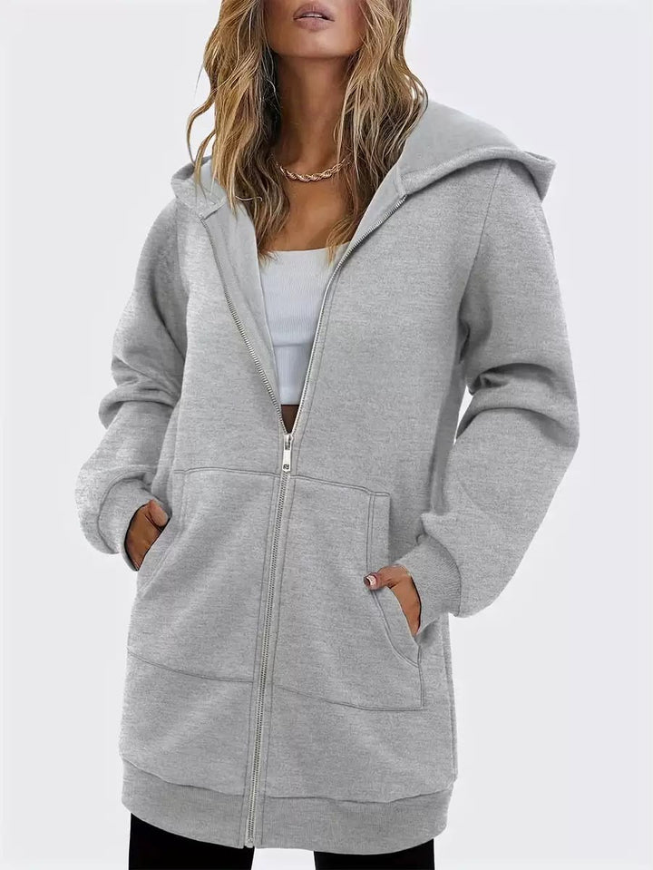 Women's Longline Hooded Zip Jacket