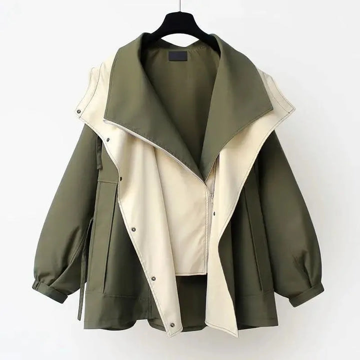 Women's Reversible Zip-Up Jacket with Buttons