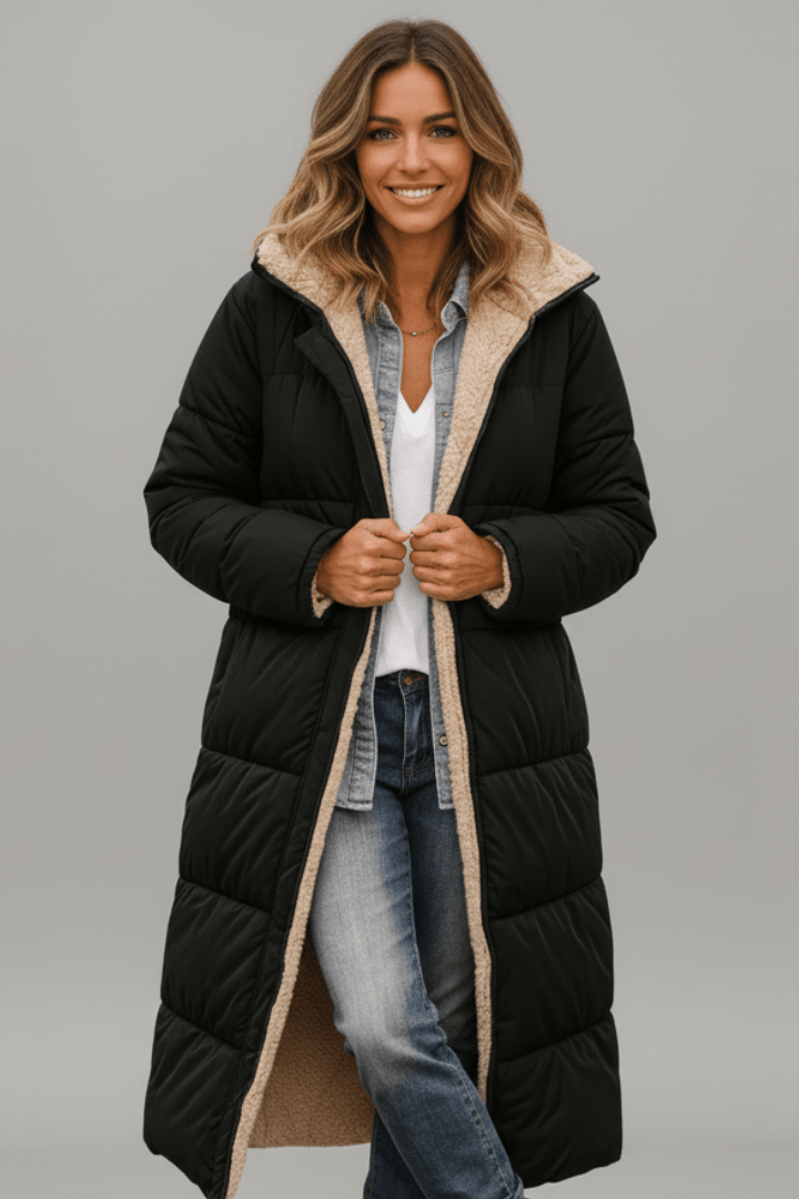 Women's Longline Quilted Puffer Coat