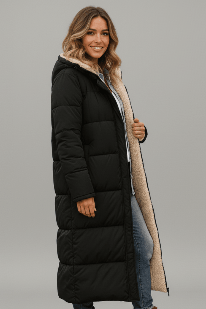Women's Longline Quilted Puffer Coat