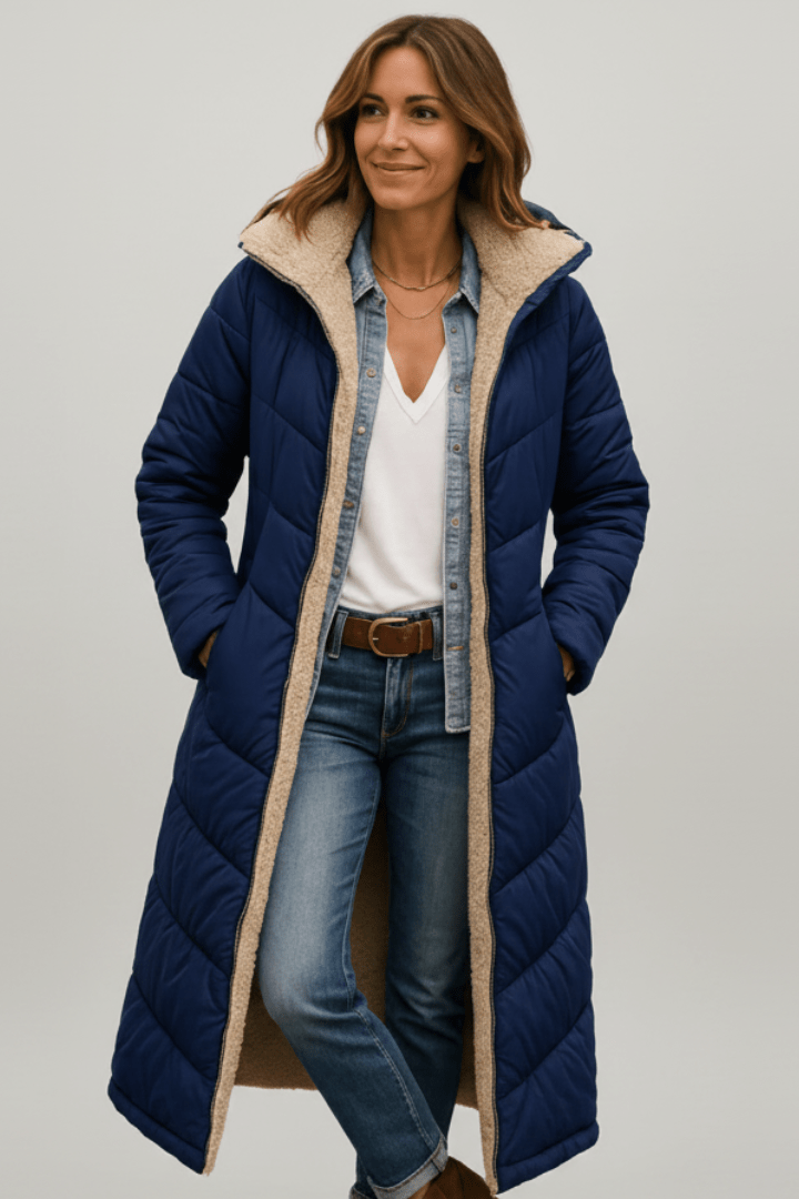 Women's Longline Quilted Puffer Coat