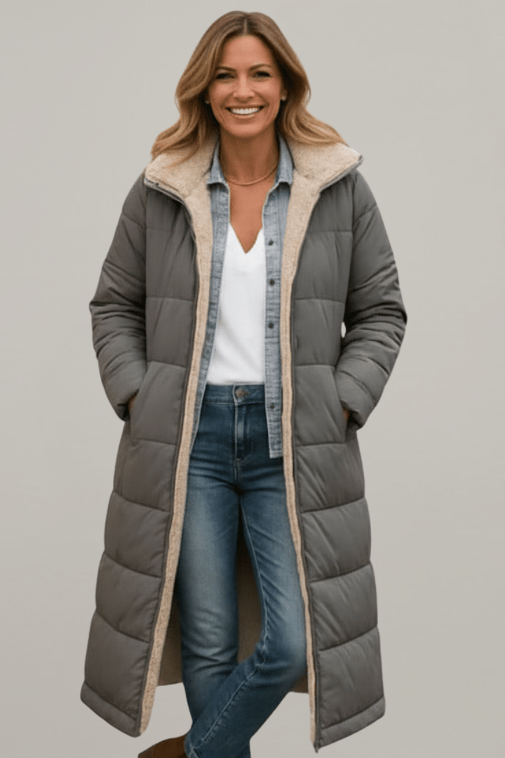 Women's Longline Quilted Puffer Coat
