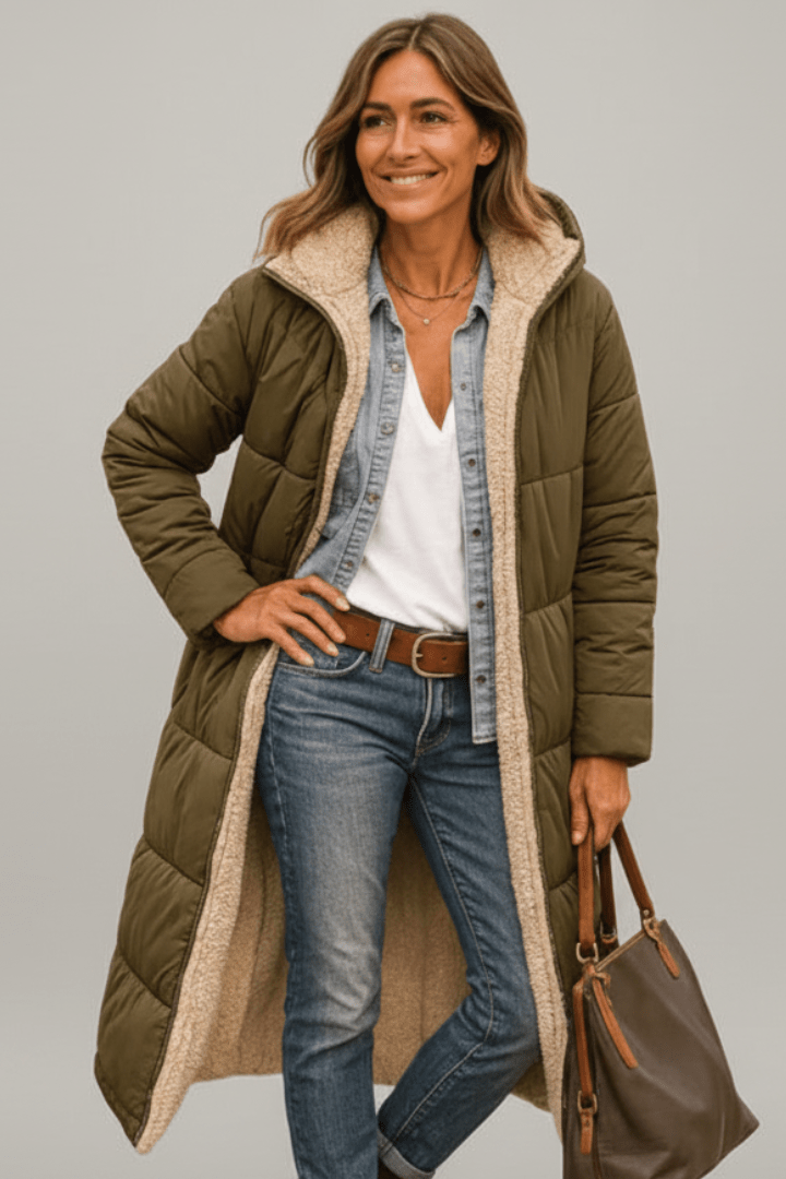 Women's Longline Quilted Puffer Coat