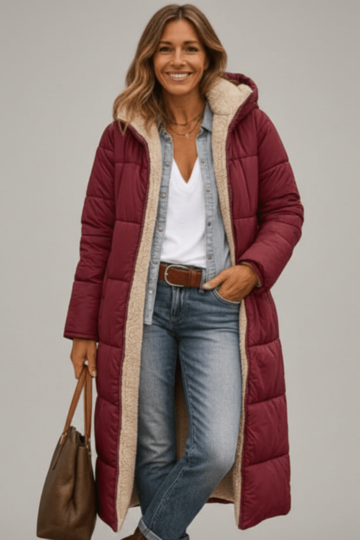 Women's Longline Quilted Puffer Coat