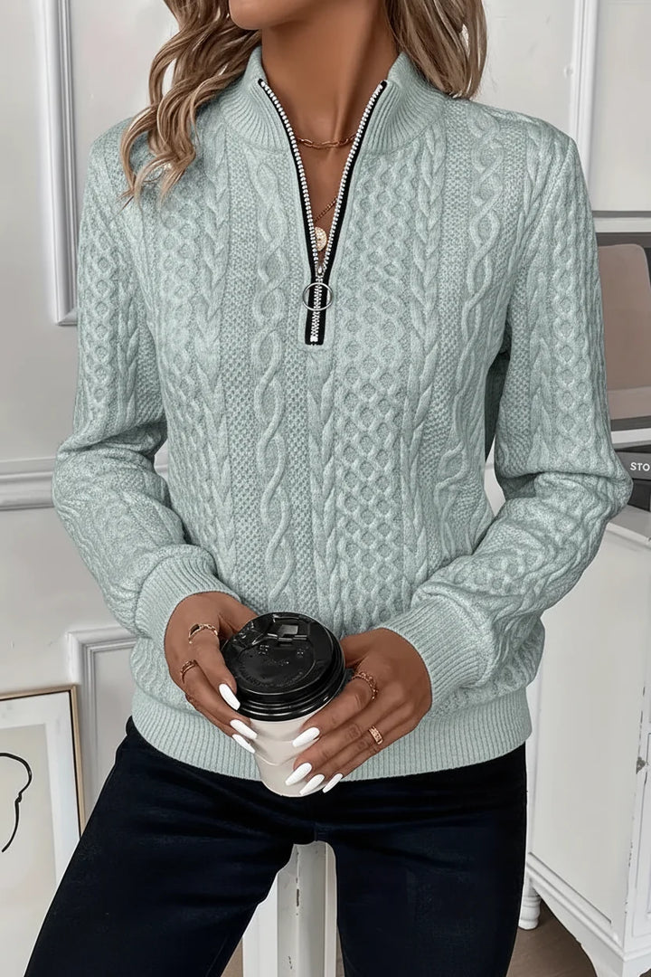 Women's Cable-Texture Half-Zip Sweater