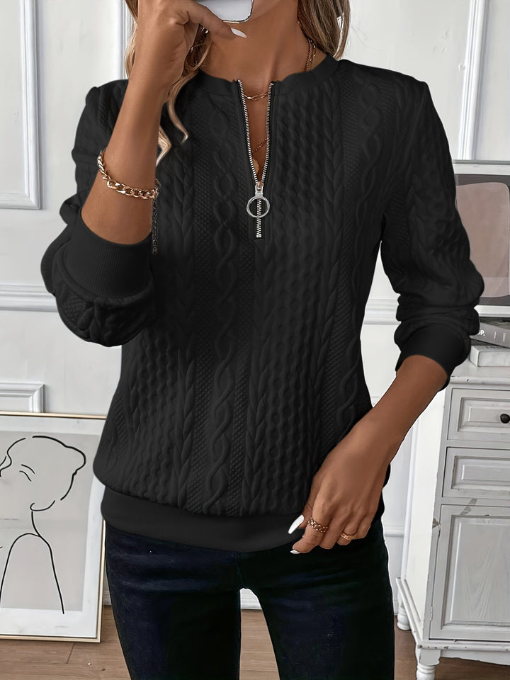 Women's Cable-Texture Half-Zip Sweater