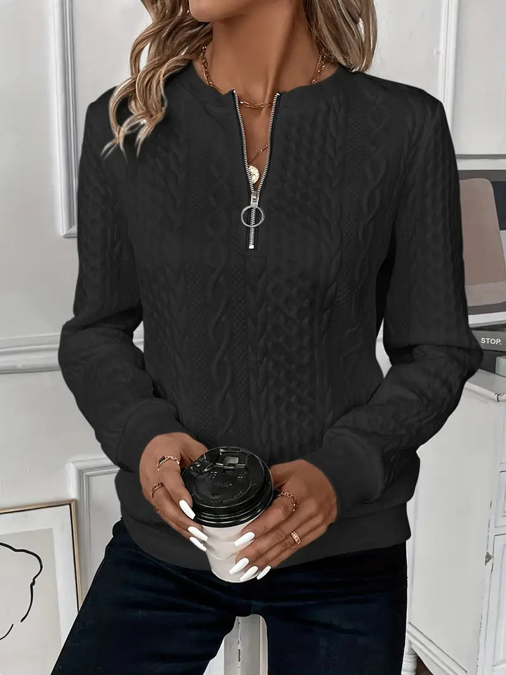 Women's Cable-Texture Half-Zip Sweater