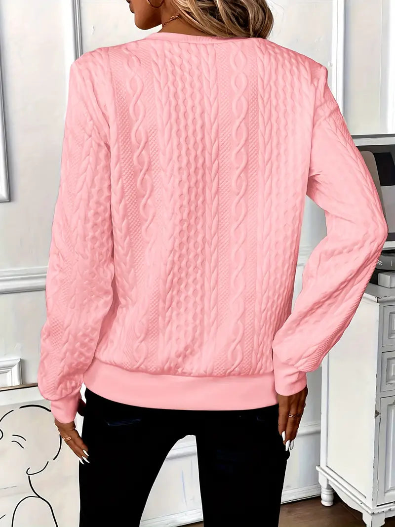 Women's Cable-Texture Half-Zip Sweater