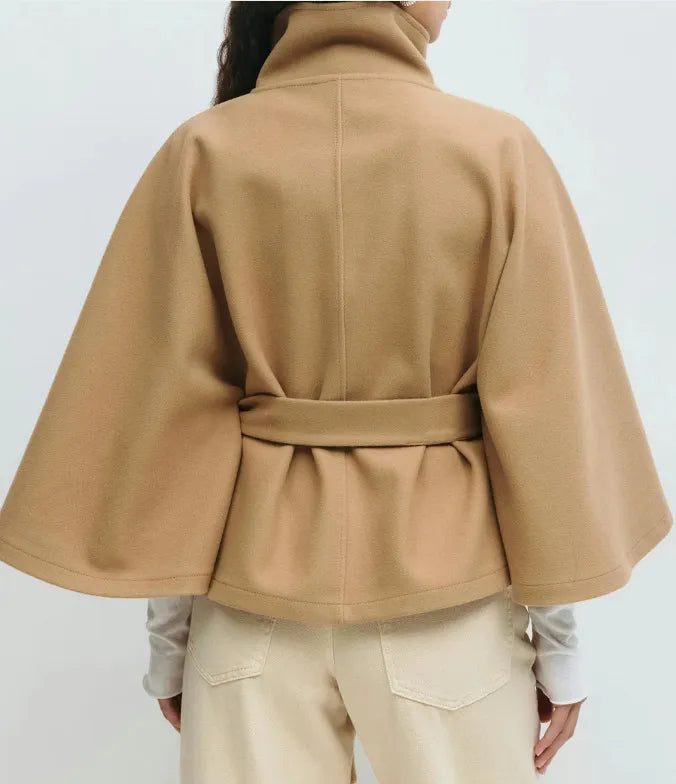 Women's Wool-Effect Belted Cape Coat