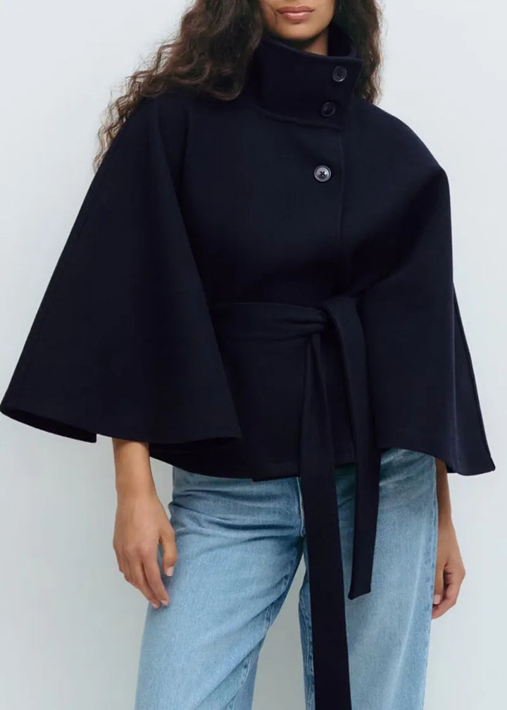 Women's Wool-Effect Belted Cape Coat