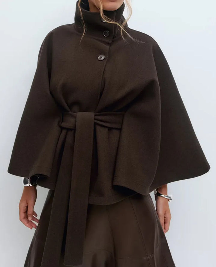 Women's Wool-Effect Belted Cape Coat